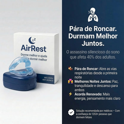 AirRest™ 2026 | Bucal anti-roncos e anti-apneia | Em Promoção