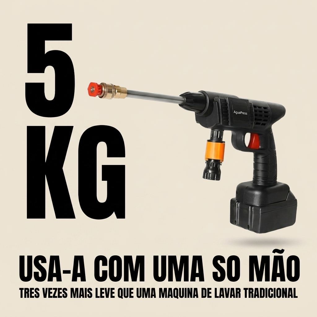AquaPress - Pistola de água sob pressão. Sem fios (Top 2026)