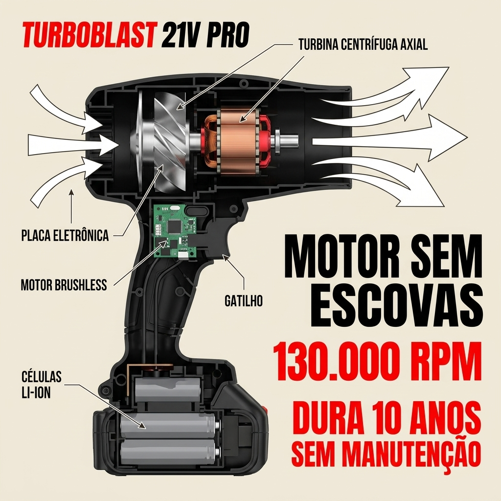 TurboBlast 21V Pro - Duas Baterias de Oferta