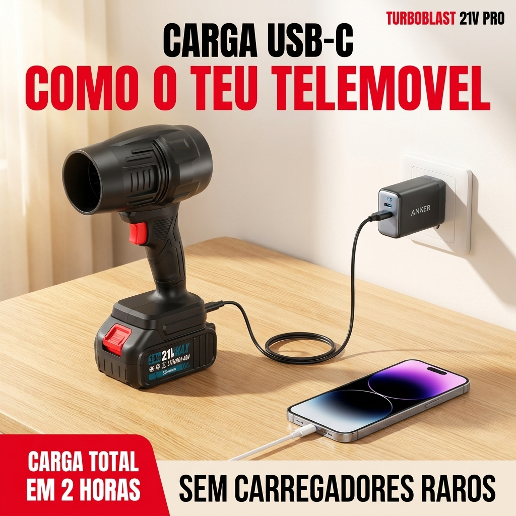 TurboBlast 21V Pro (Duas Baterias de Oferta)