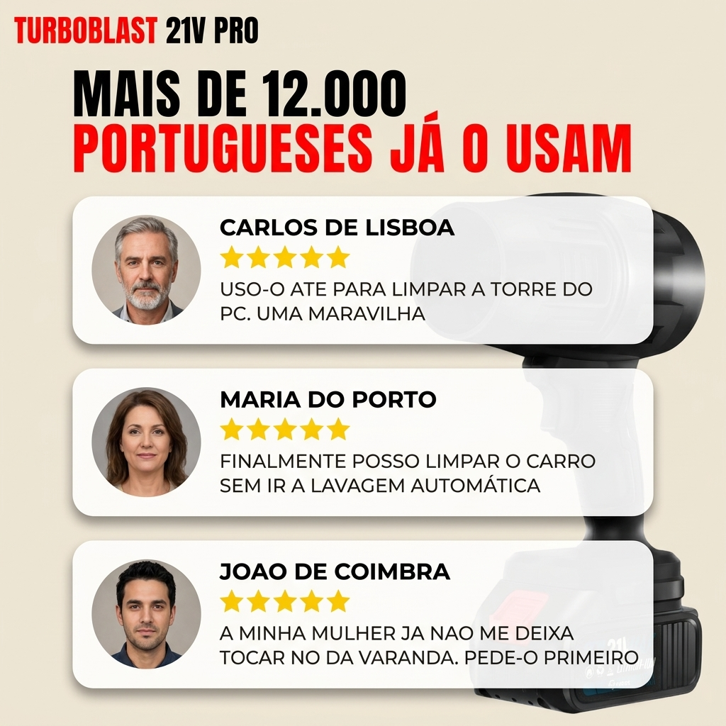 TurboBlast 21V Pro - Duas Baterias de Oferta