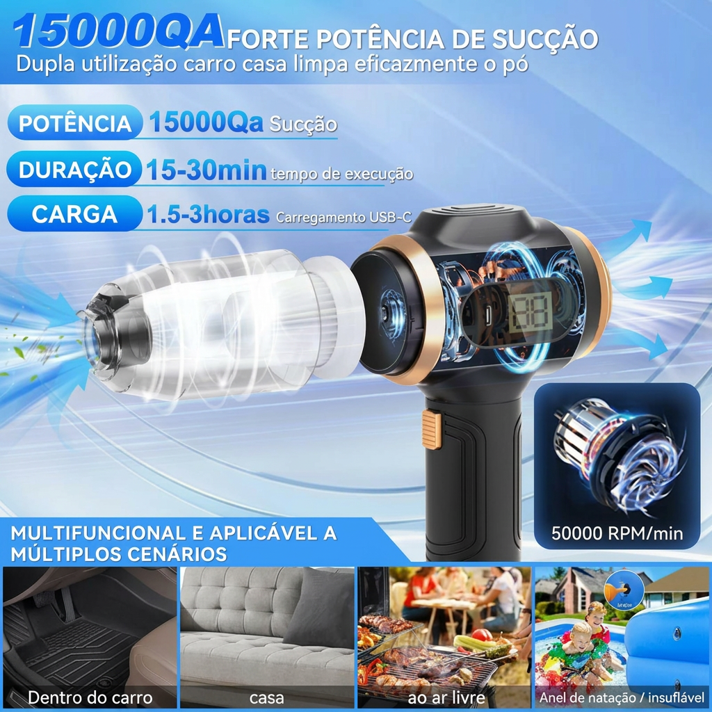 Mini Aspirador + Motor Soprador (Mais Vendido no TikTok)